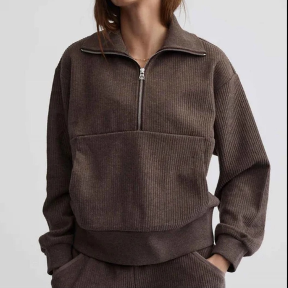 VARLEY 🤎 Cyrus Ribbed Half-zip Pullover